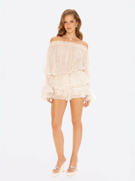 Nana Jacqueline Kaia Skirt: White Mini Skirt for Bachelorette Party White