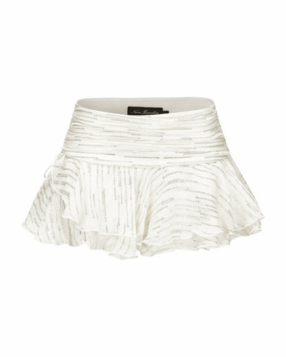Nana Jacqueline Kaia Skirt: White Mini Skirt for Bachelorette Party White