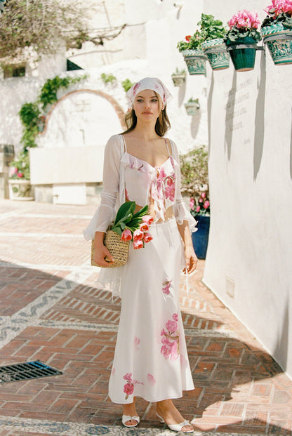 Nana Jacqueline Vivienne Skirt: Pink Maxi Skirt for Garden Party Pink