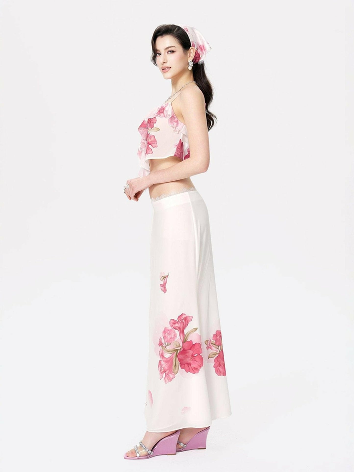 Nana Jacqueline Vivienne Skirt: Pink Maxi Skirt for Garden Party Pink