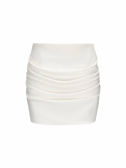 Nana Jacqueline Giselle Skirt: White Mini Skirt for Bachelorette Party White