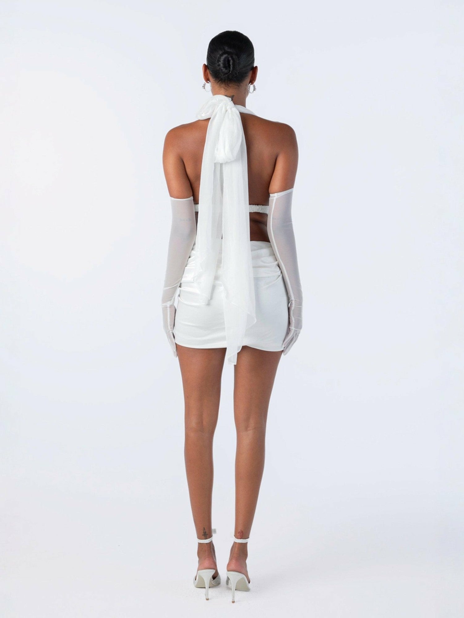 Nana Jacqueline Giselle Skirt: White Mini Skirt for Bachelorette Party White