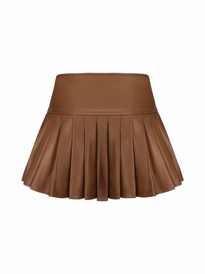 Nana Jacqueline Gina Skirt: Brown Mini Skirt for Date Night Brown