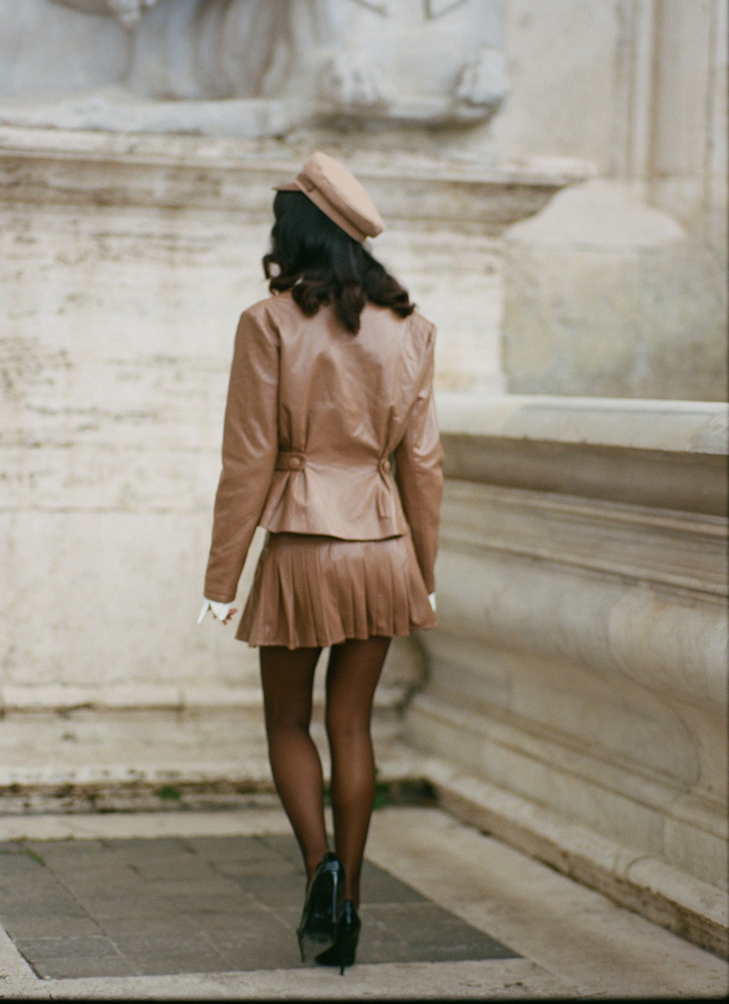 Nana Jacqueline Gina Skirt: Brown Mini Skirt for Date Night Brown