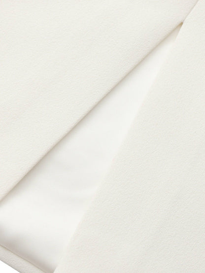Nana Jacqueline Yvette Tailored White Pencil Structured Skirt White