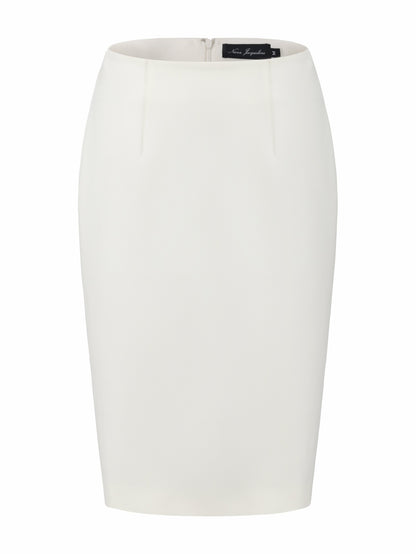 Nana Jacqueline Yvette Tailored White Pencil Structured Skirt White