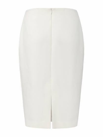 Nana Jacqueline Yvette Tailored White Pencil Structured Skirt White