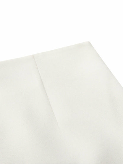 Nana Jacqueline Yvette Tailored White Pencil Structured Skirt White