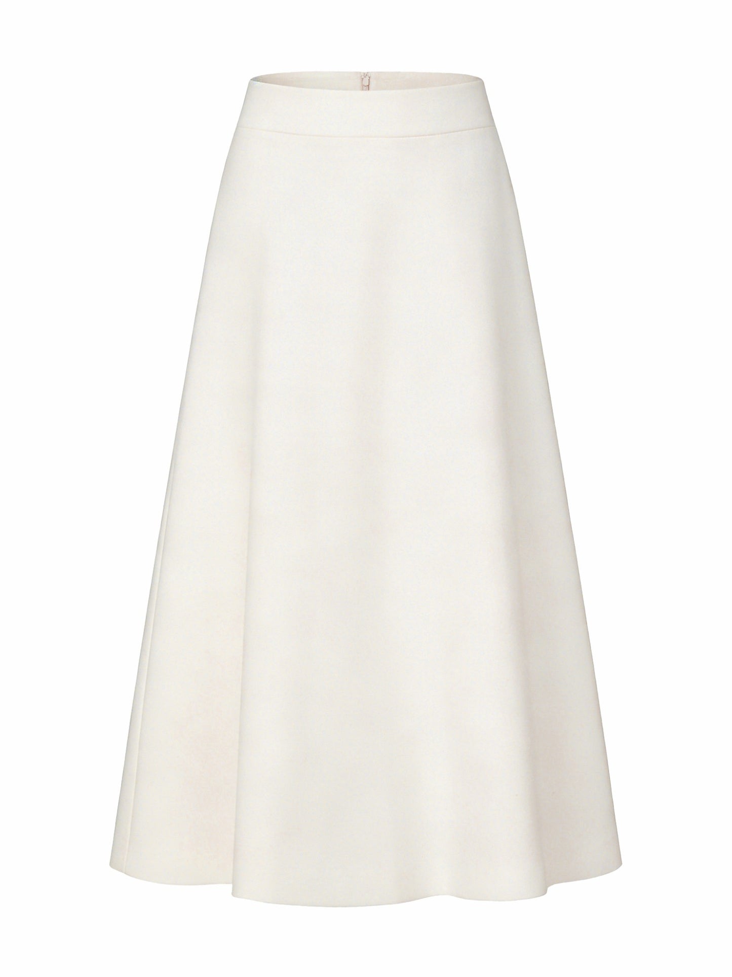 Nana Jacqueline Natalia Tailored A-Line White Midi Skirt: White Midi Skirt for Bridal Shower White