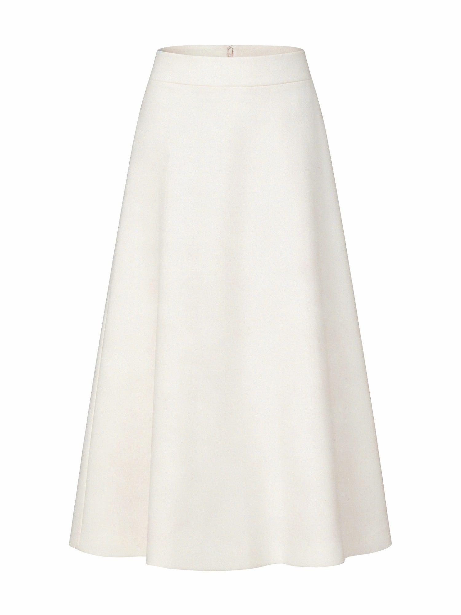Nana Jacqueline Natalia Tailored A-Line White Midi Skirt: White Midi Skirt for Bridal Shower White