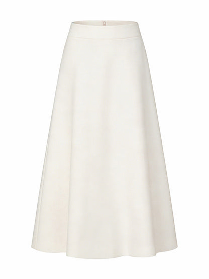 Nana Jacqueline Natalia Tailored A-Line White Midi Skirt: White Midi Skirt for Bridal Shower White