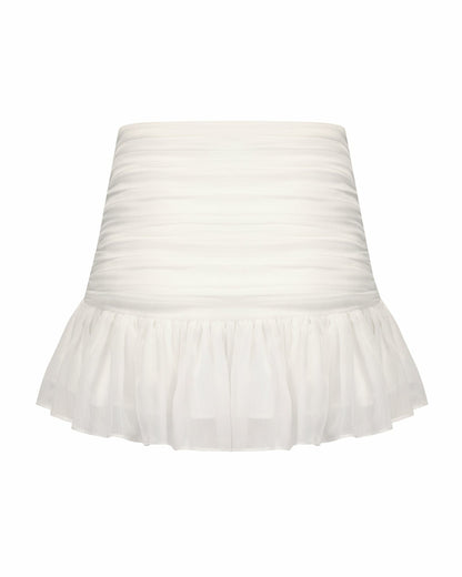 Nana Jacqueline Amor Skirt: White Mini Skirt for Bachelorette White