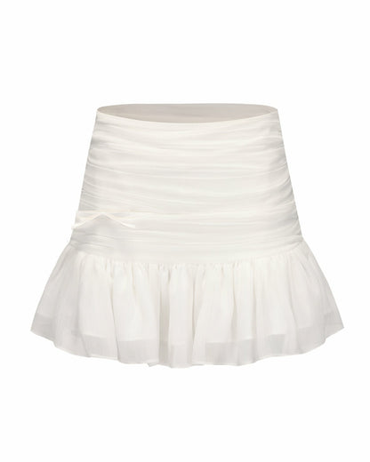 Nana Jacqueline Amor Skirt: White Mini Skirt for Bachelorette White