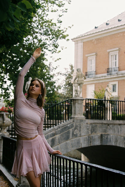 Nana Jacqueline Verena Skirt: Pink Mini Skirt for Brunch Pink