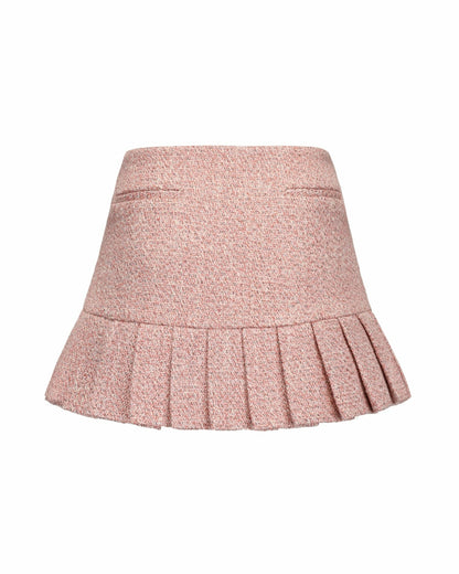 Nana Jacqueline Gia Pleated Mini Skirt: Pink Mini Skirt for Brunch Pink