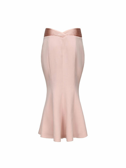 Nana Jacqueline Belle Satin Skirt: Pink Midi Skirt for Garden Party Light Pink