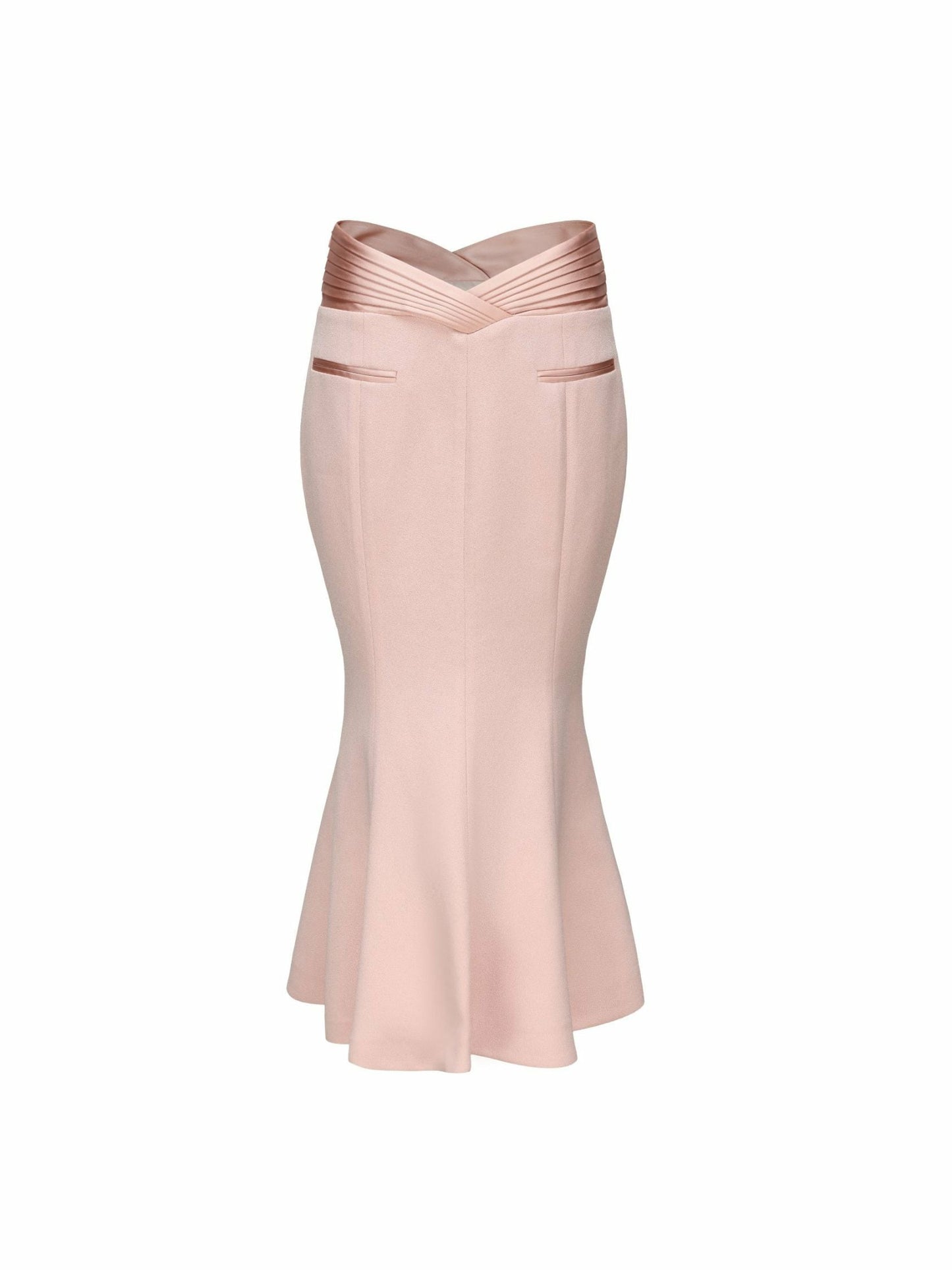 Nana Jacqueline Belle Satin Skirt: Pink Midi Skirt for Garden Party Light Pink