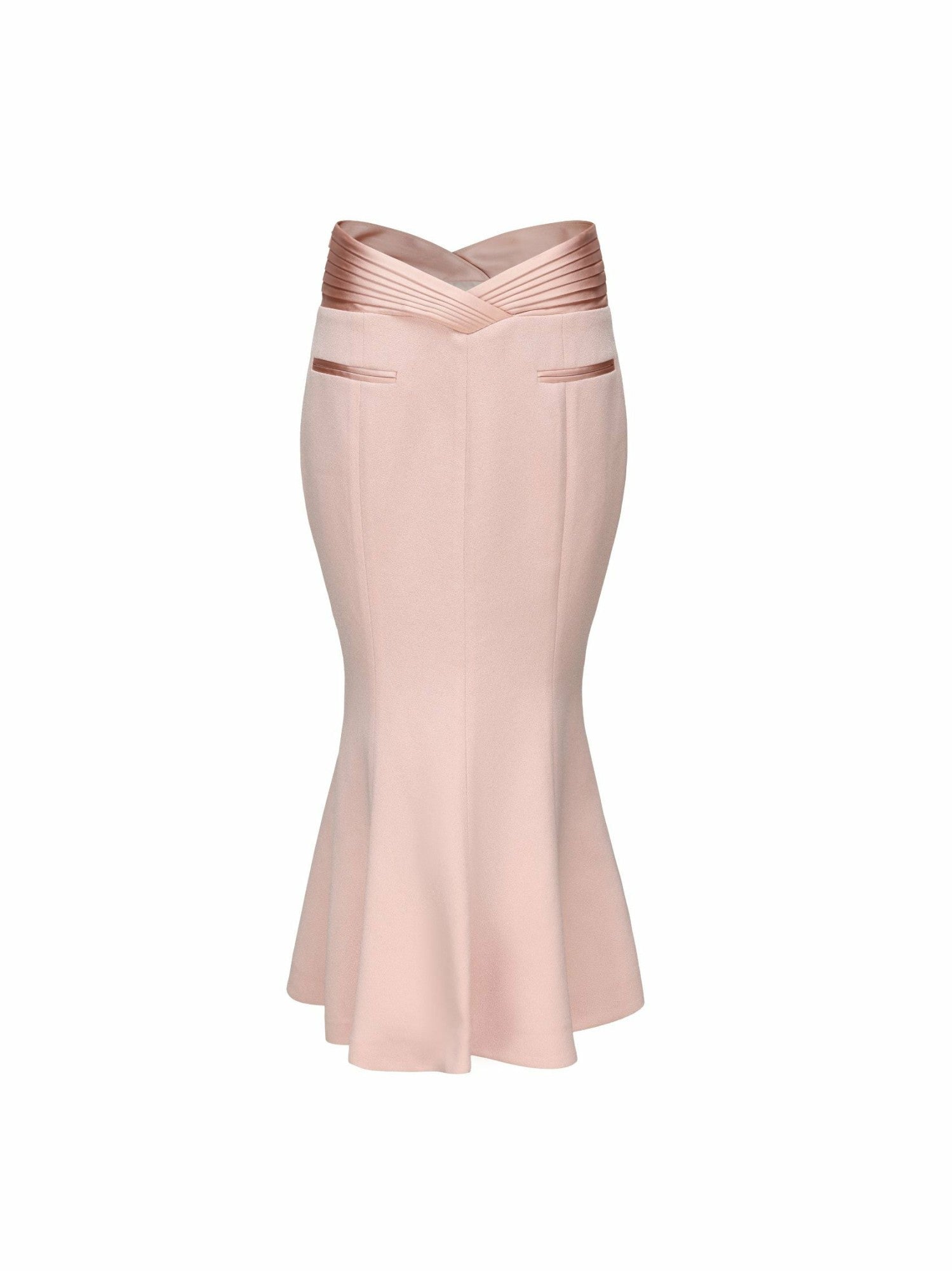Nana Jacqueline Belle Satin Skirt: Pink Midi Skirt for Garden Party Light Pink