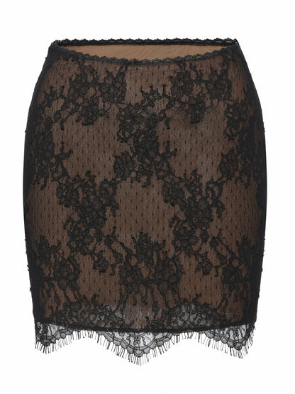 Nana Jacqueline Alexandra Faux Sheer Black Skirt Black