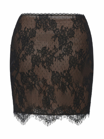 Nana Jacqueline Alexandra Faux Sheer Black Skirt Black