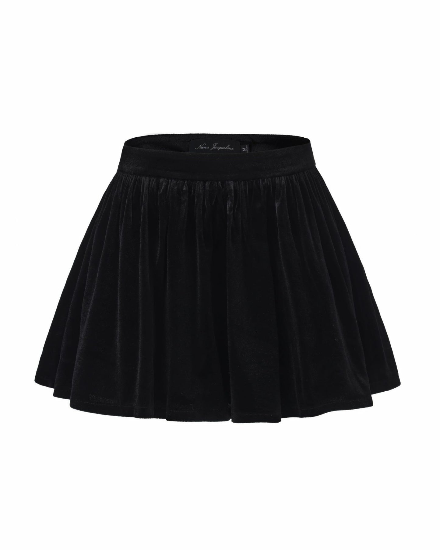 Nana Jacqueline Isabellea Velvet Mini Skirt: Black Mini Skirt for Cocktail Party Black