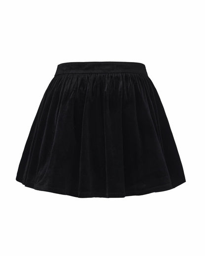 Nana Jacqueline Isabellea Velvet Mini Skirt: Black Mini Skirt for Cocktail Party Black
