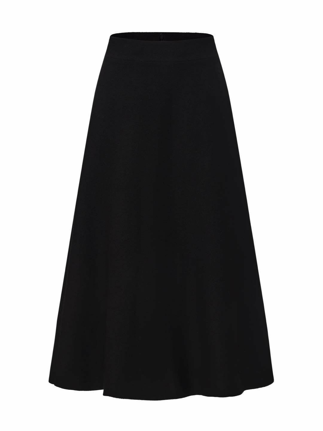 Nana Jacqueline Natalia Tailored A-Line Black Midi Skirt: Black Midi Skirt for Cocktail Party Black
