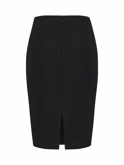 Nana Jacqueline Yvette Tailored Black Pencil Structured Skirt Black