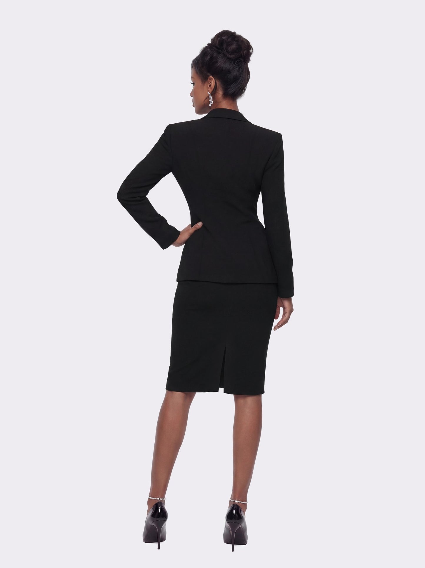 Nana Jacqueline Yvette Tailored Black Pencil Structured Skirt Black