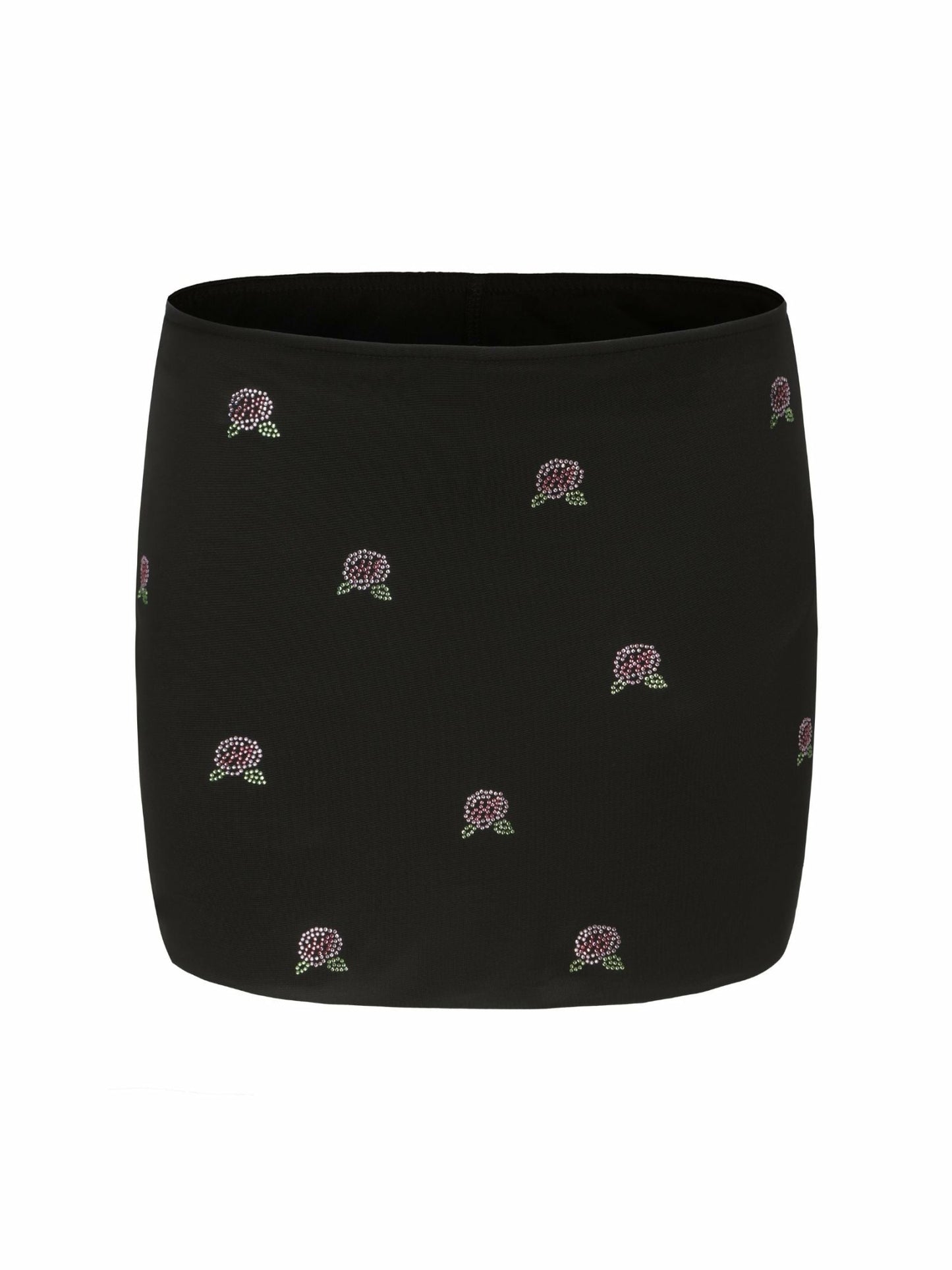 Nana Jacqueline Rosana Embroidered Skirt: Black Mini Skirt for Date Night Black