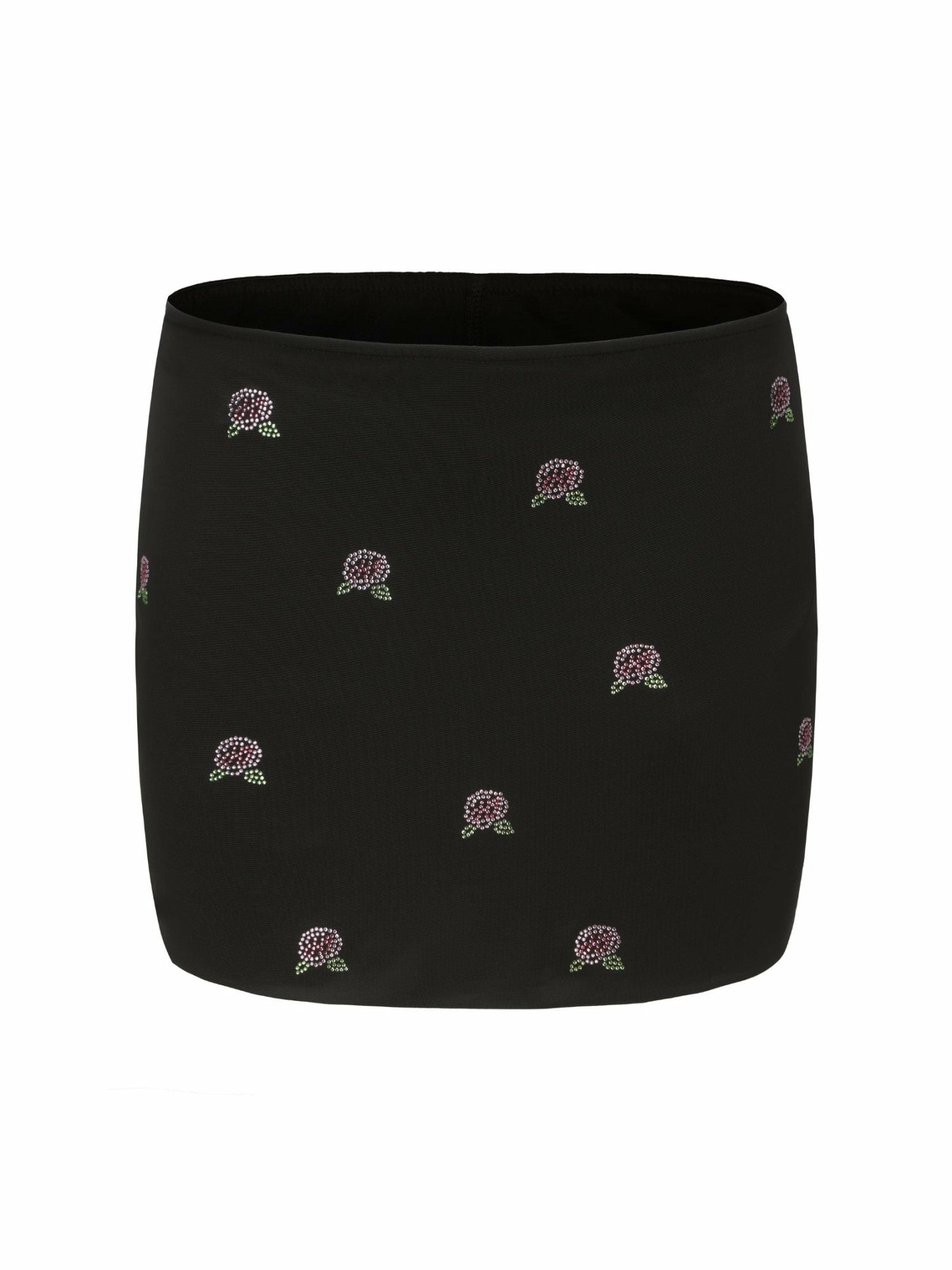 Nana Jacqueline Rosana Embroidered Skirt: Black Mini Skirt for Date Night Black