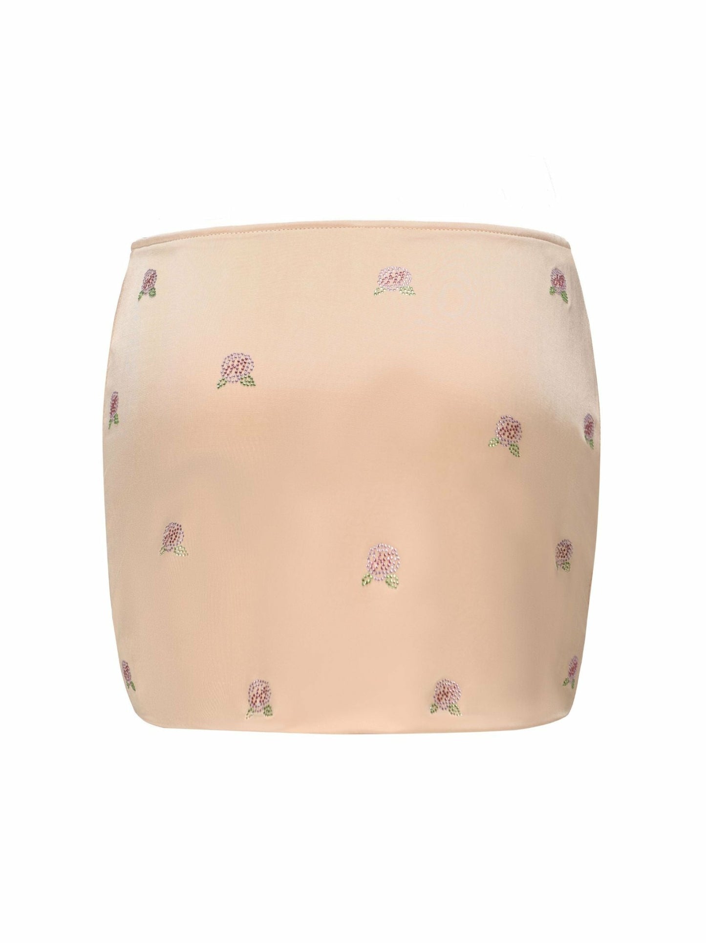 Nana Jacqueline Rosana Embroidered Skirt: Tan Mini Skirt for Date Night Tan