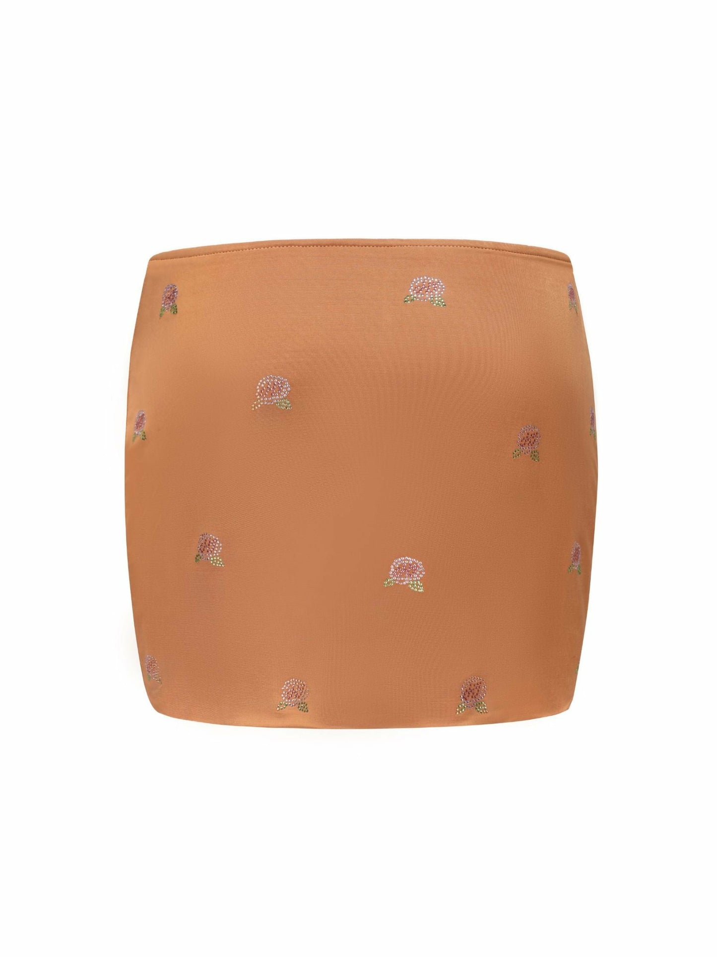 Nana Jacqueline Rosana Embroidered Skirt: Brown Mini Skirt for Girls' Night Out Brown