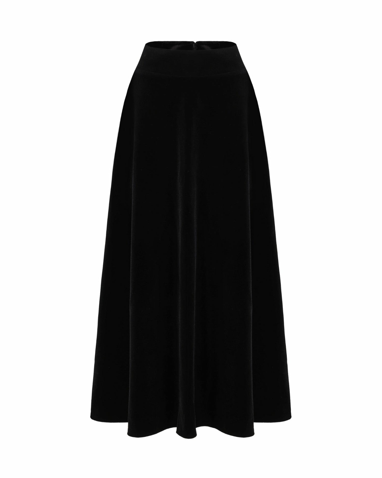 Nana Jacqueline Blaire Velvet Maxi Skirt: Black Maxi Skirt for Cocktail Party Black
