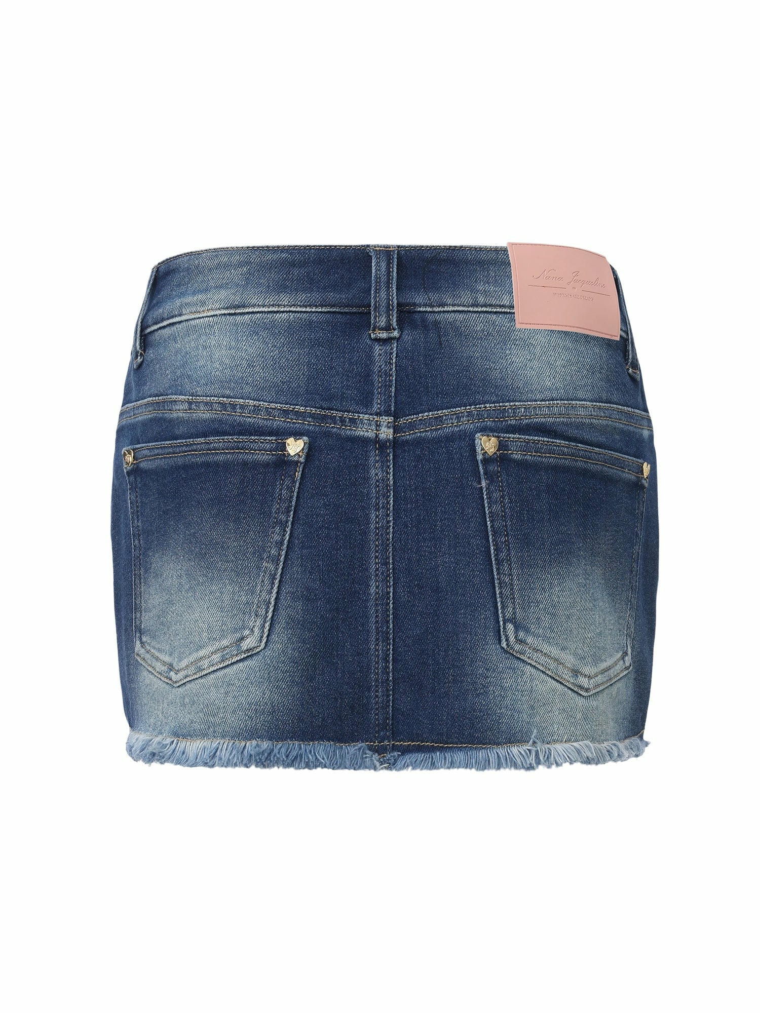 Nana Jacqueline Dark Blue Low-Rise Stretch Denim Mini Skirt Dark Blue