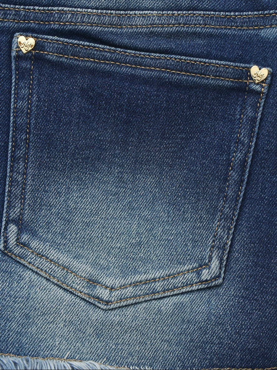 Nana Jacqueline Dark Blue Low-Rise Stretch Denim Mini Skirt Dark Blue