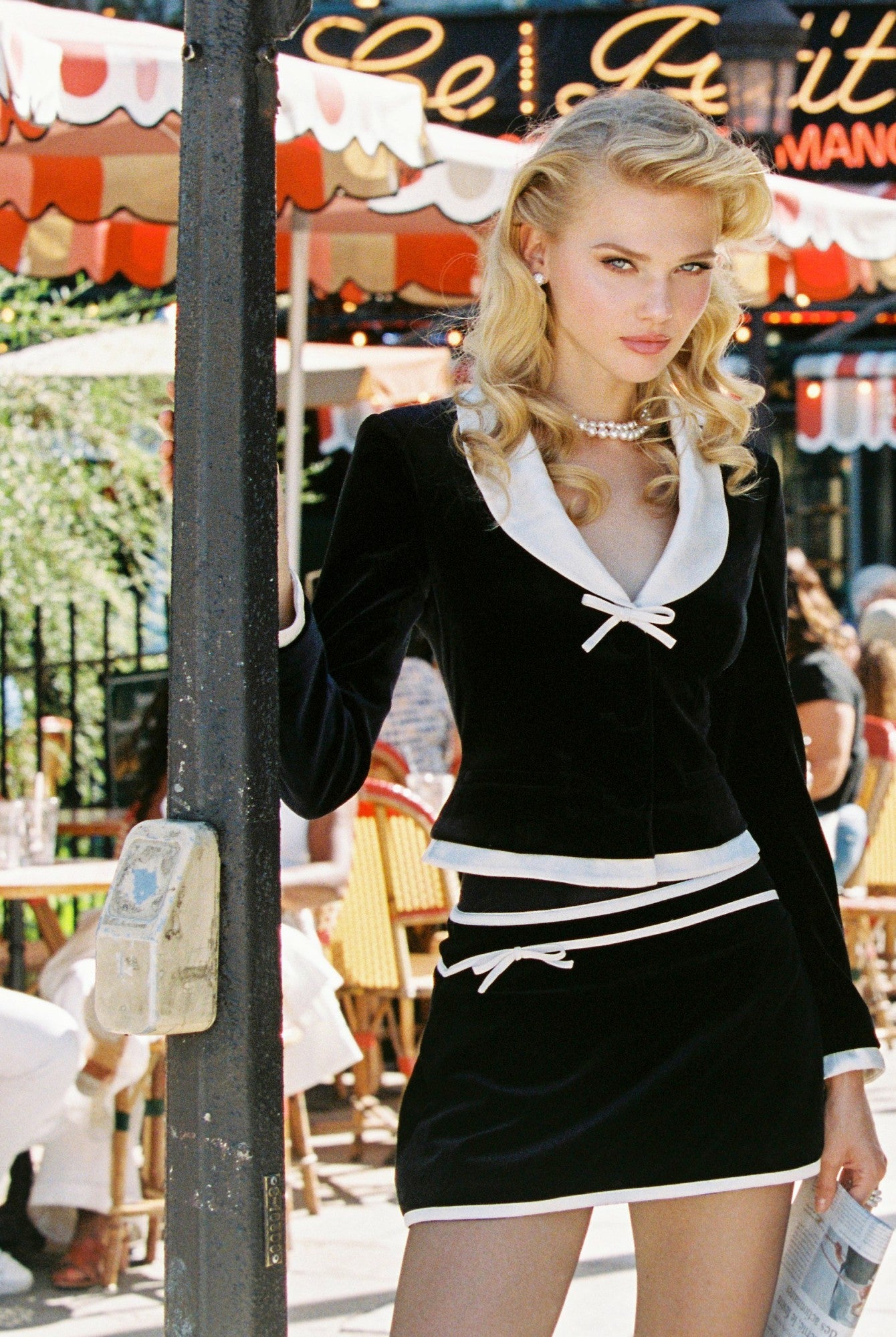 Nana Jacqueline Victoria Velvet Mini Skirt: Black Mini Skirt for Cocktail Party Black
