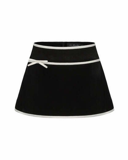 Nana Jacqueline Victoria Velvet Mini Skirt: Black Mini Skirt for Cocktail Party Black