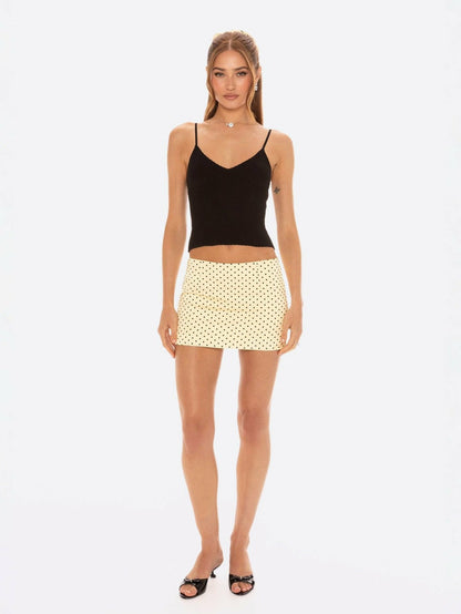 Nana Jacqueline Wendy Skirt: Yellow Mini Skirt for Brunch Yellow
