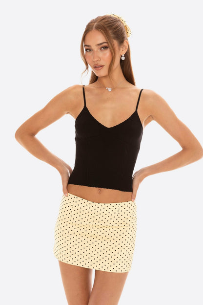 Nana Jacqueline Wendy Skirt: Yellow Mini Skirt for Brunch Yellow