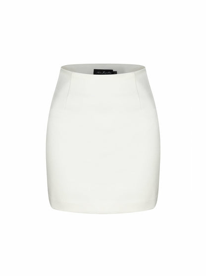Nana Jacqueline Cassandra Skirt: White Mini Skirt for Engagement Party White