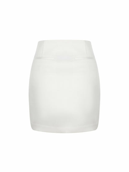 Nana Jacqueline Cassandra Skirt: White Mini Skirt for Engagement Party White
