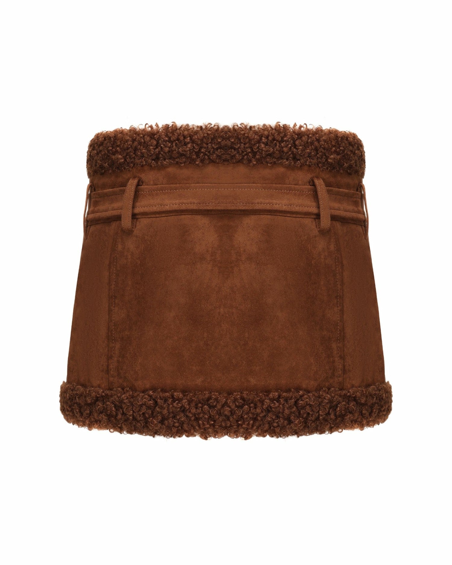Nana Jacqueline Margo Suede Skirt: Brown Mini Skirt for Fall Brunch Brown