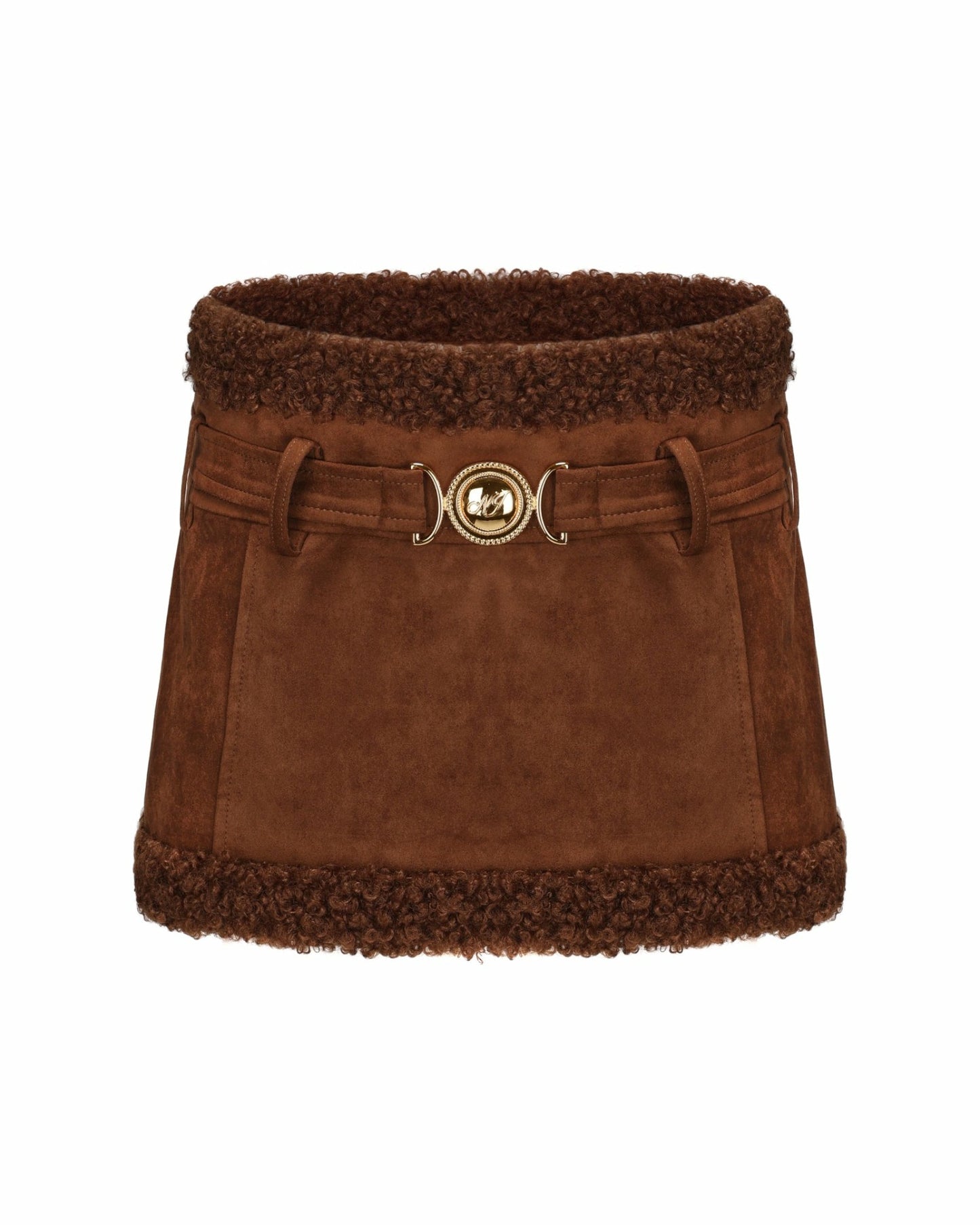 Nana Jacqueline Margo Suede Skirt: Brown Mini Skirt for Fall Brunch Brown