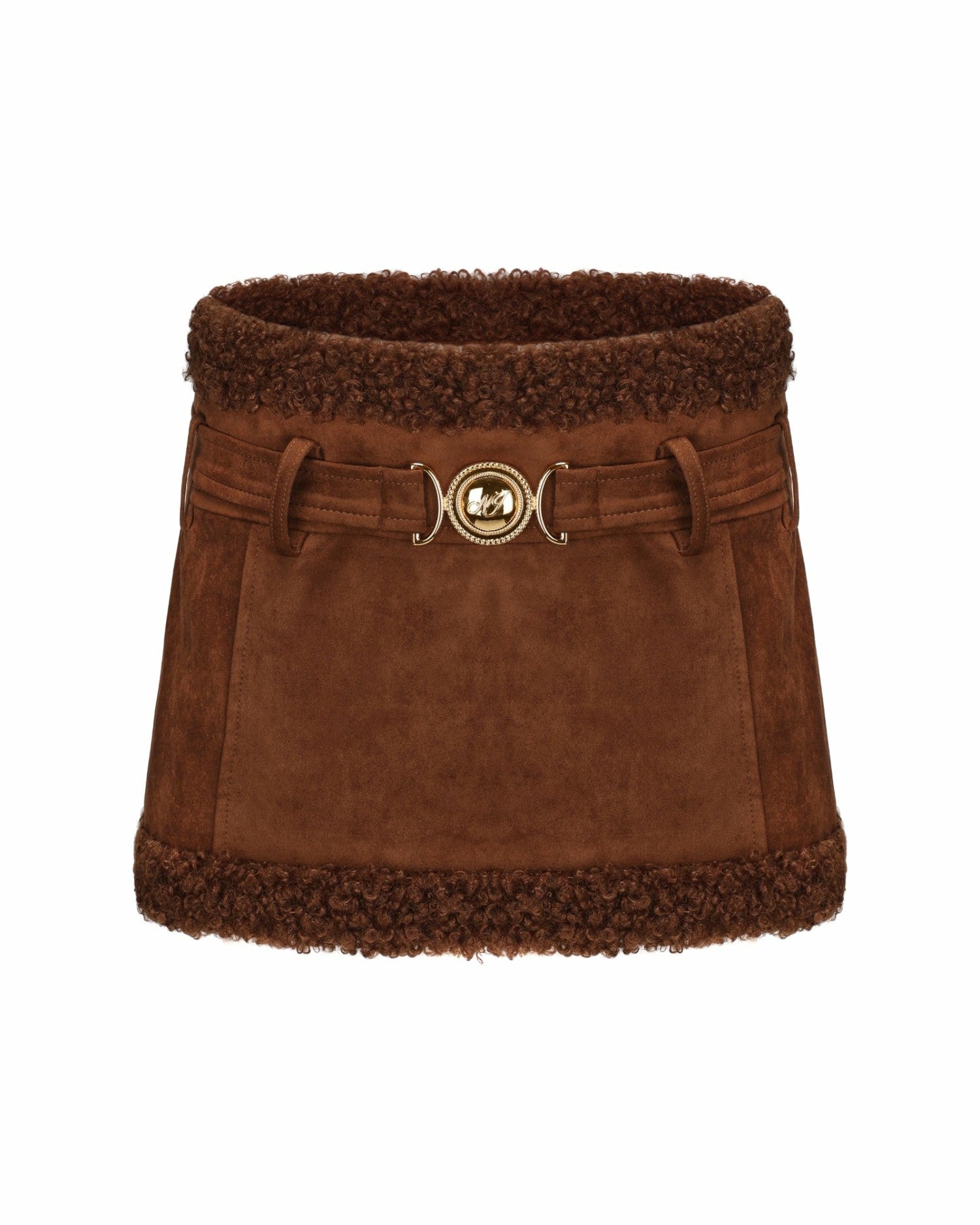 Nana Jacqueline Margo Suede Skirt: Brown Mini Skirt for Fall Brunch Brown