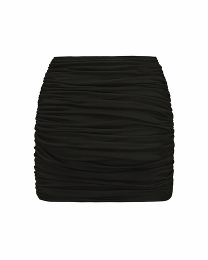 Nana Jacqueline Liu Skirt: Black Mini Skirt for Date Night Black