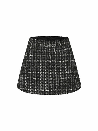 Nana Jacqueline Talia Tweed Skirt: Black Mini Skirt for Date Night Black