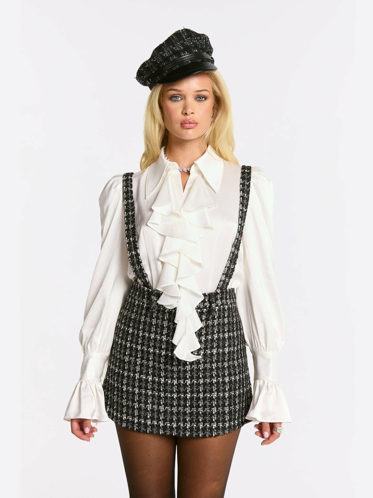 Nana Jacqueline Talia Tweed Skirt: Black Mini Skirt for Date Night Black