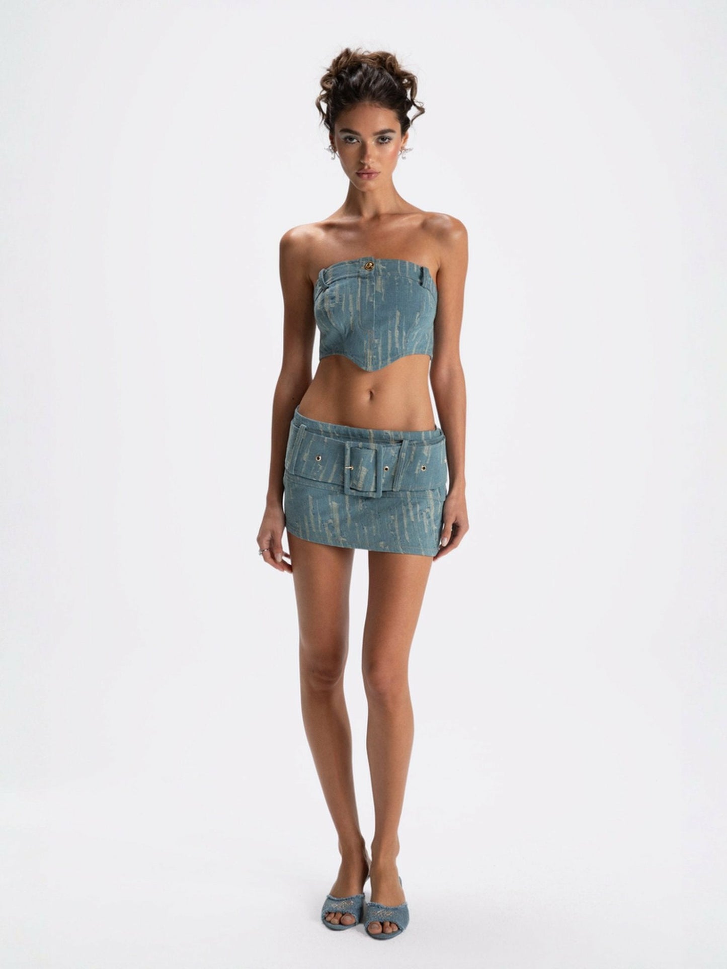 Nana Jacqueline Claire Denim Mini Skirt: Denim Mini Skirt for Date Night Denim