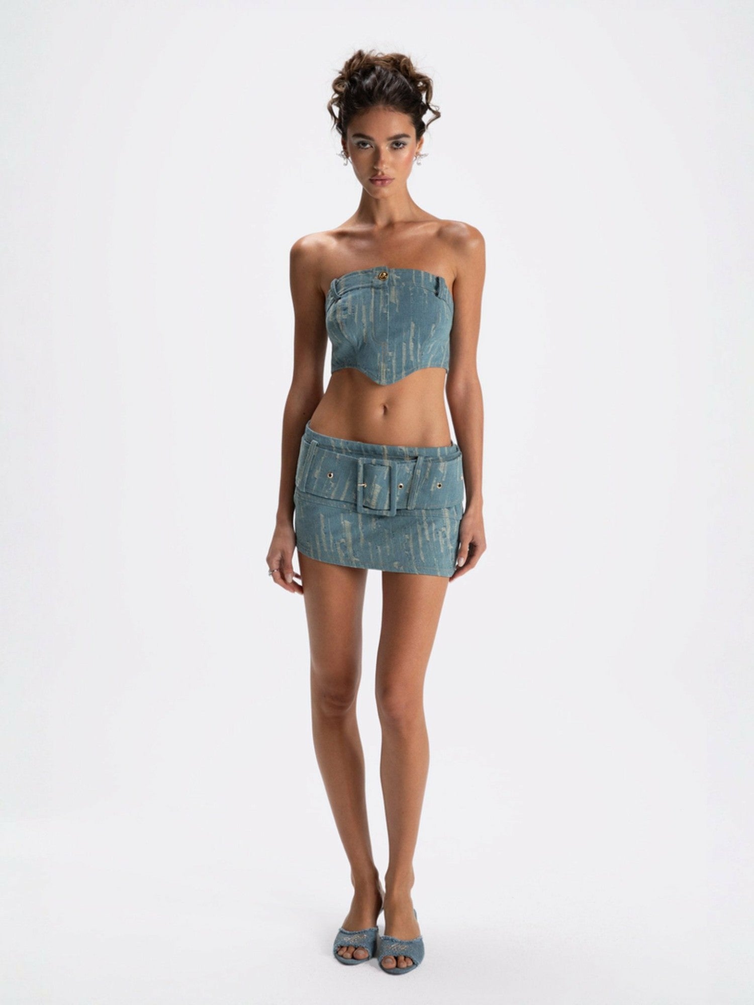Nana Jacqueline Claire Denim Mini Skirt: Denim Mini Skirt for Date Night Denim